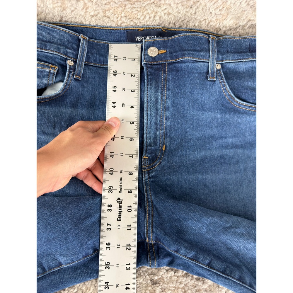 Veronica Beard Plus Sz 18 High Rise Flare Stretch Denim Jeans Blue Full Length - Picture 4 of 12